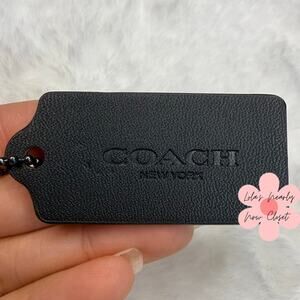 2" COACH Black Fob Bag Charm Hang tag Hangtag